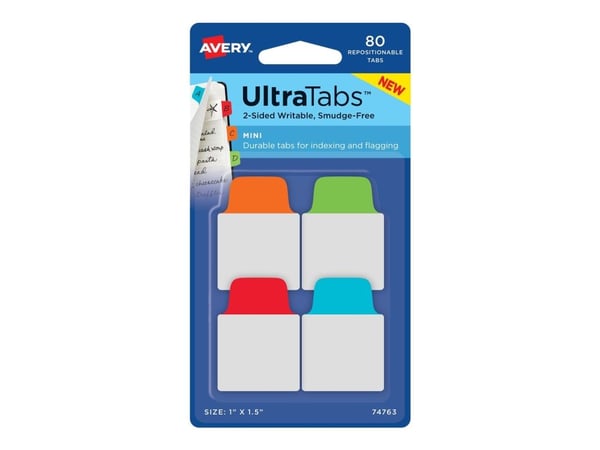 Avery UltraTabs Mini - Tab - 25.4 x 38.1 mm - neon pink/clear, neon yellow/clear, neon green/clear, neon orange/clear (en pakke 40) Avery UltraTabs Mini - Tab - 25.4 x 38.1 mm - neon pink/clear, neon yellow/clear, neon green/clear, neon orange/clear (en pakke 40)