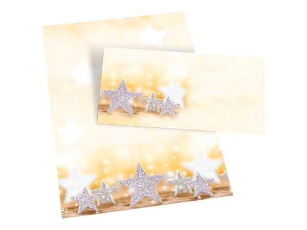 Sigel Christmas - Konvolutt - International DL (110 x 220 mm) - lommebok - åpen side - gummiert - utskrivbar - glitterstjerner - pakke av 50