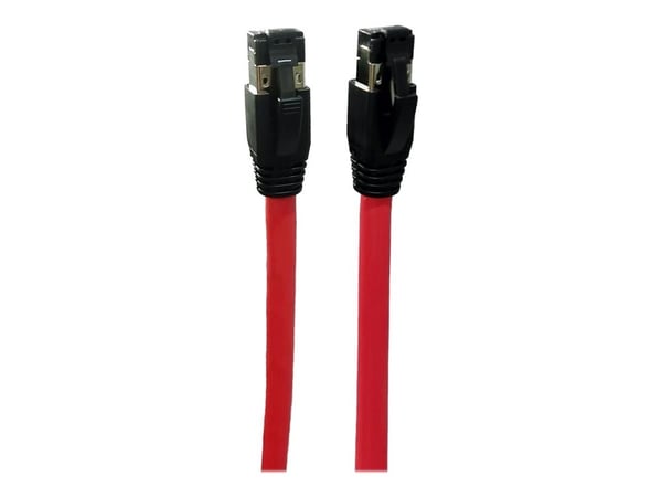 MicroConnect - Koblingskabel - RJ-45 (hann) til RJ-45 (hann) - 1.5 m - S/FTP - CAT 8.1 - halogenfri, uten hindringer - rød