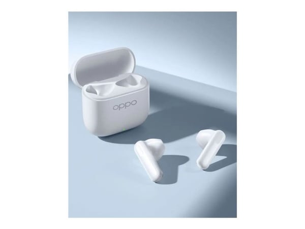 OPPO Enco Buds3 - True wireless-hodetelefoner med mikrofon - i øret - Bluetooth - snøhvitt
