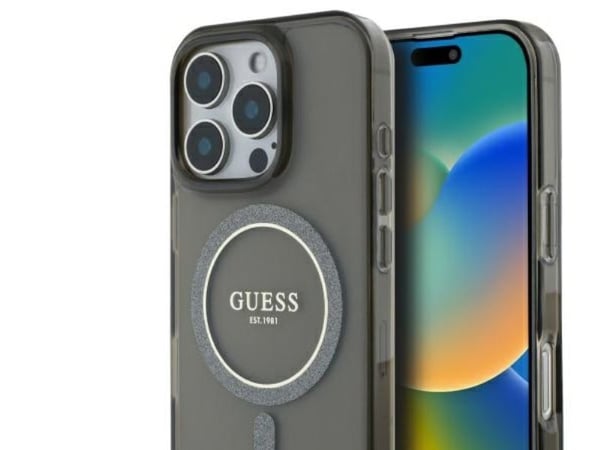 Gjett GUHMP16LHFGEREK Apple iPhone 16 Pro 6.3" svart IML Glitter Circle MagSafe telefondeksel
