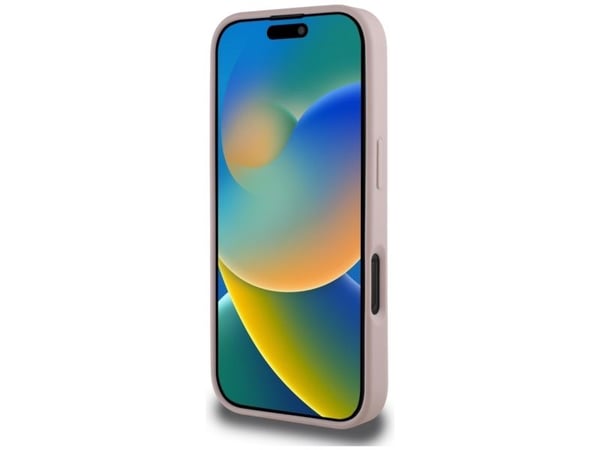 Guess PU karkaistu 4G metalli logo tapauksessa iPhone 16 Pro Pinkki