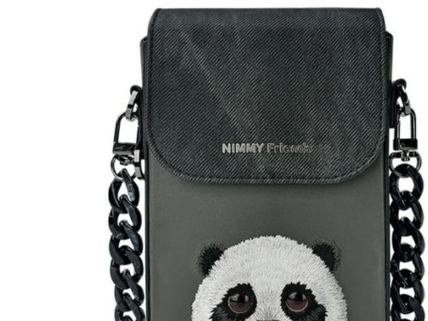 Nimmy telefonveske svart/svart Big Eyed Pet 2.0 Panda