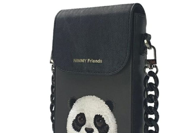 Nimmy telefonveske svart/svart Big Eyed Pet 2.0 Panda