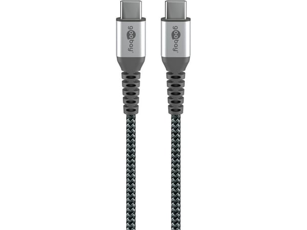 USB-C™ til USB-C™ tekstilkabel med metalstik 0,15 m