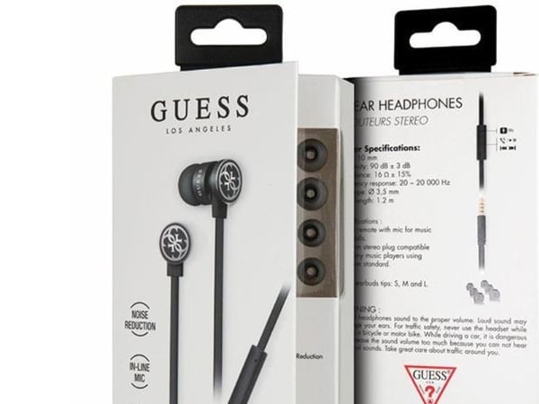 Guess kuulokkeet GUEPWIBK musta/hopea /musta&amp;hopea 3.5mm