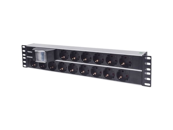 Intellinet 714051 rack-PDU 19", 15 Schuko-uttak, 2U, 3 m, svart