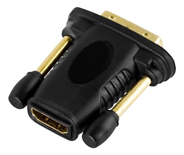 DELTACO - Videokort - enkel länk - HDMI hona till DVI-D hane - svart - 1080p stöd 60 Hz