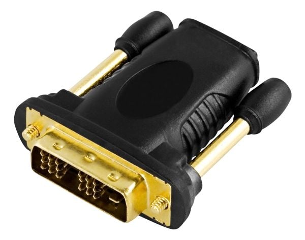 DELTACO - Videokort - enkel länk - HDMI hona till DVI-D hane - svart - 1080p stöd 60 Hz
