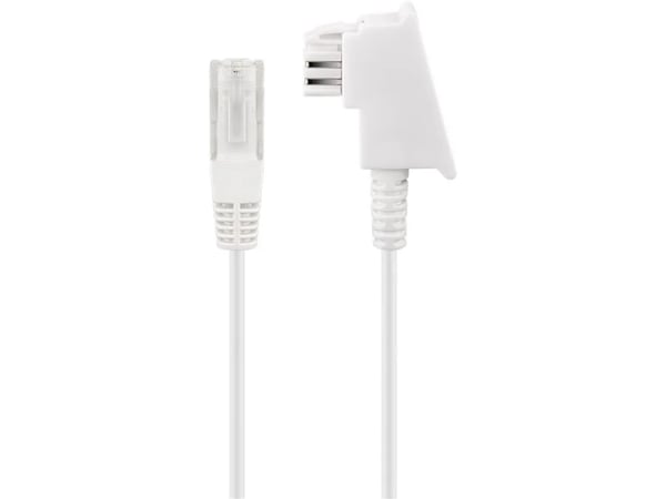 Goobay 60668, 6 m, TAE (F), RJ-45, Hvit, Hankjønn, Hankjønn