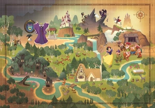 Clementoni - Tarinakartat palapeli - Disney Lumikki (1000 kpl) (39814) /Palapelit