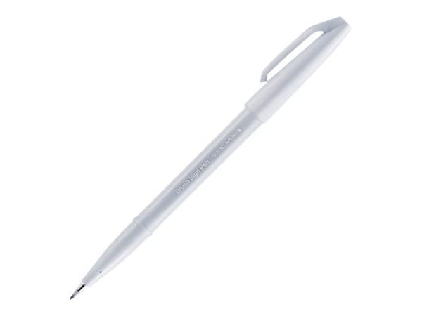 Pentel Sign Pen - Børstepenn - lysegrå - vannbasert blekk - 2 mm