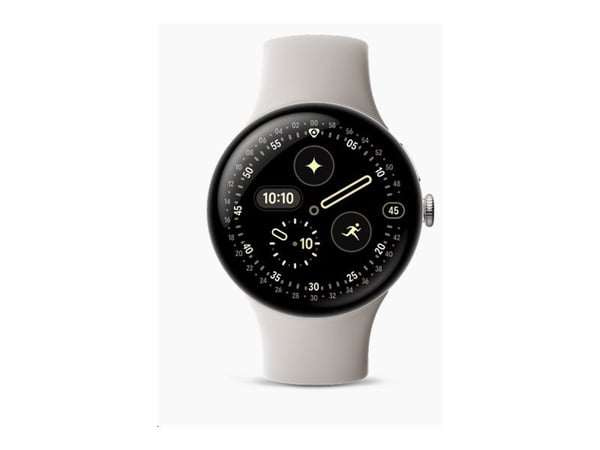 Google Pixel Watch 4 GA10844-EU smartklokke 45 mm LTE, polert sølv/Porcelain