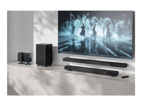 Sharp HT-SBW53121(BK), 3.1.2 kanaler, 182 W, DTS 5.1, DTS-HD, DTS:X, Dolby Atmos, Dolby Digital, Dolby Digital Plus, Dolby TrueHD, Custom, Spill, K...