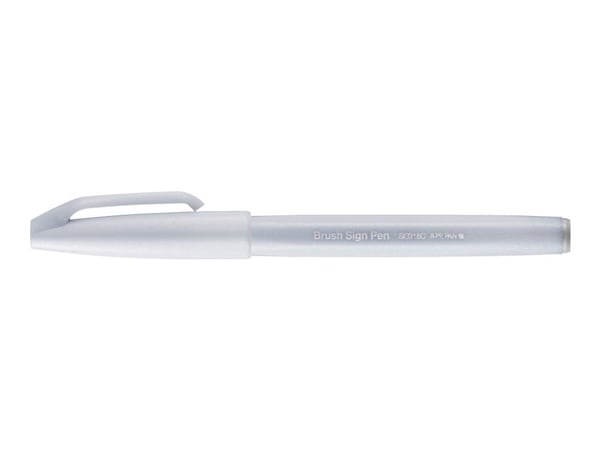 Pentel Sign Pen - Børstepenn - lysegrå - vannbasert blekk - 2 mm