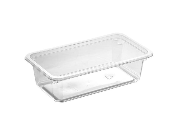 Plastbakke Kageboks K2182-1F 1-rum 640 ml 180x100x50 mm RPET Klar,608 stk/krt