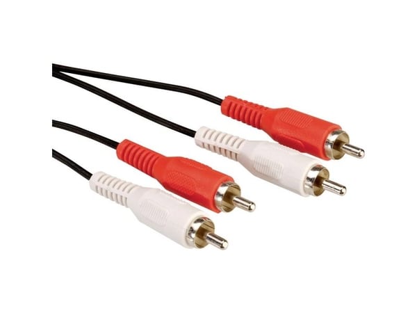 ROLINE 11.99.4338, 2 x RCA, Hanstik, 2 x RCA, Hanstik, 10 m, musta