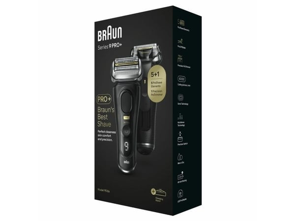 Braun Series 9 Pro+ 9510s Wet & Dry, Barberingsmaskin, Sort, Batteri, Lithium-Ion (Li-Ion), 60 min, Boks