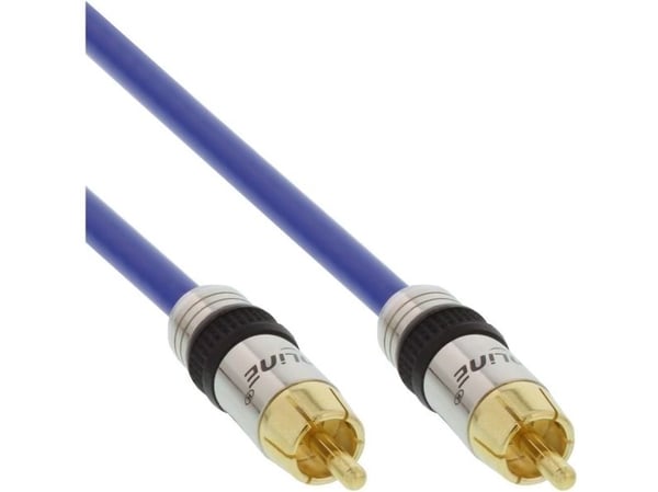 INLINE 1xCinch A/V kaapeli PREMIUM 1m kaksinkertainen suojattu kaapeli komposiittivideolle ja koaksiaaliselle digitaaliselle audiolle, kullatut lii...