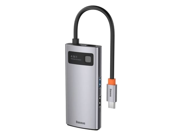 Baseus Metal Gleam Series 4-in-1 USB-C Hub, Universaali, USB, USB Type-C, Hopea