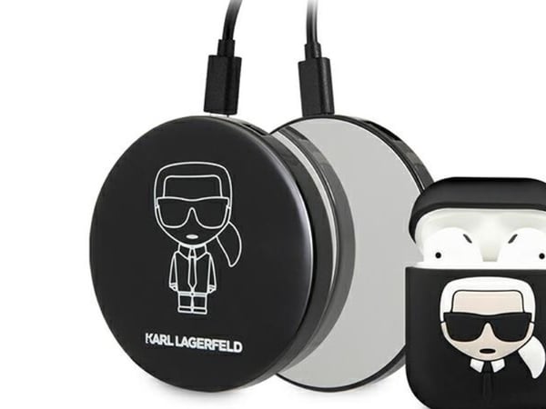 Karl Lagerfeld laddningsetui KLBPPBOA2K Ikonik för AirPods + powerbank svart