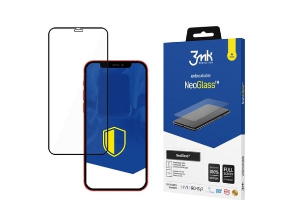 3MK Neo Glass LCD-suoja Apple iPhone 12 mini musta