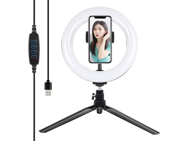 Puzzle Puluz 1,1 m jalustan pidike + 10 tuuman 26 cm RGBW LED rengas Vlogging Video Light Live PKT3044