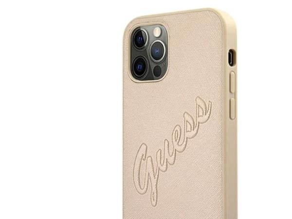 GUESS GUHCP12LRSAVSLG KIETUS DĖKLAS SAFFIANO VINTAGE IPHONE 12 PRO MAX GOLD