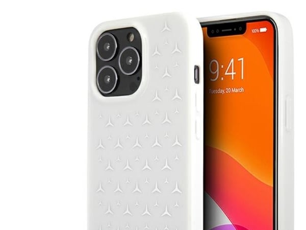 Mercedes MEHCP13XESPWH iPhone 13 Pro Max 6,7" hardt deksel sølv med Stars-mønster