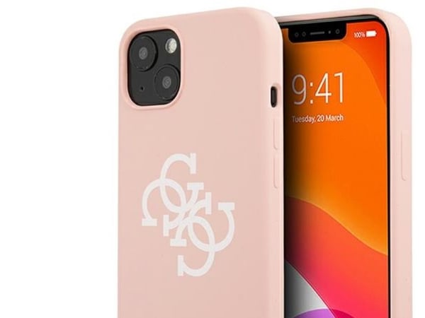 Guess GUHCP13SLS4GWPI Apple iPhone 13 mini 5,4" rosa hårt skal silikon 4G-logga