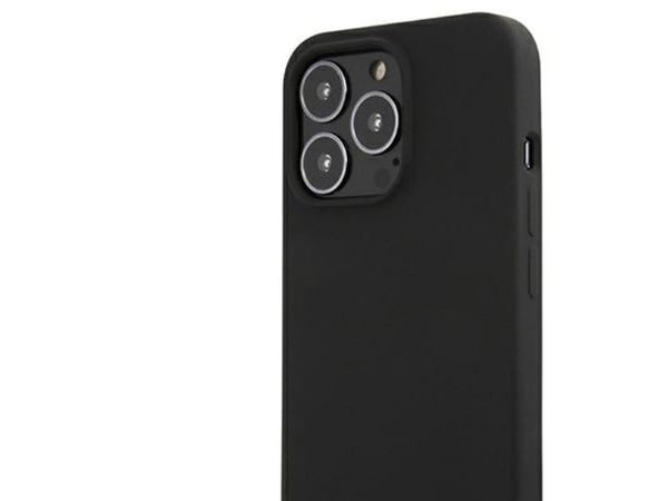 Guess GUHMP13LLSLMGBK iPhone 13 Pro / 13 6.1" Musta / musta kova kotelo silikoni Script Gold Logo MagSafe kultainen logo