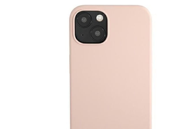Guess GUHMP13MLSLMGLP iPhone 13/14/15 6,1" silikonskal Script Gold Logo Magsafe (rosa)”