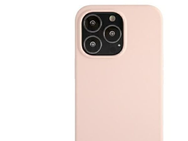 Guess GUHMP13XLSLMGLP iPhone 13 Pro Max 6,7" Lyserosa/Lyserosa hardt deksel Silikonskrift Gulllogo Magsafe