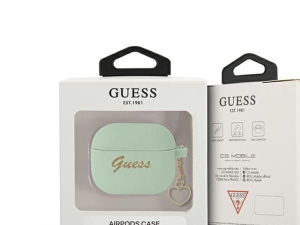 Guess GUA3LSCHSN AirPods 3-skal i silikon – hjärtat (grön)