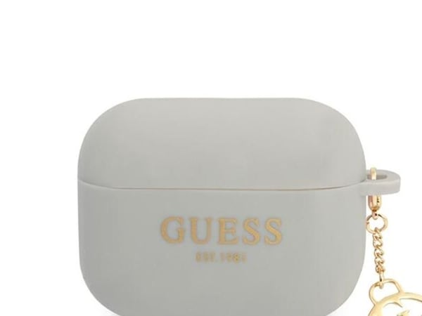 Kotelo Guess GUAPLSC4EG AirPods Pro Cover Harmaa/harmaa silikoni Charm 4G Collection -mallisto