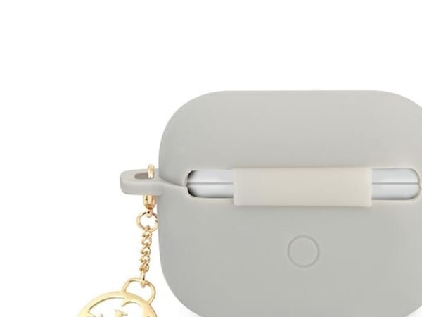 Kotelo Guess GUAPLSC4EG AirPods Pro Cover Harmaa/harmaa silikoni Charm 4G Collection -mallisto
