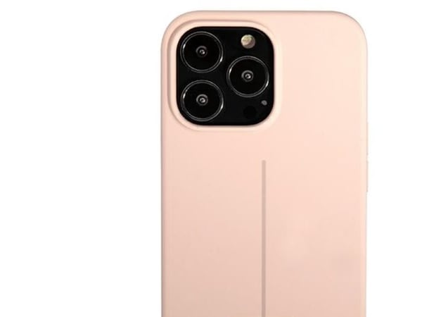 Guess GUHCP13LSLTGP iPhone 13 Pro / 13 6,1 tuuman säännöllinen / vaaleanpunainen kova kotelo, silikoni kolmio