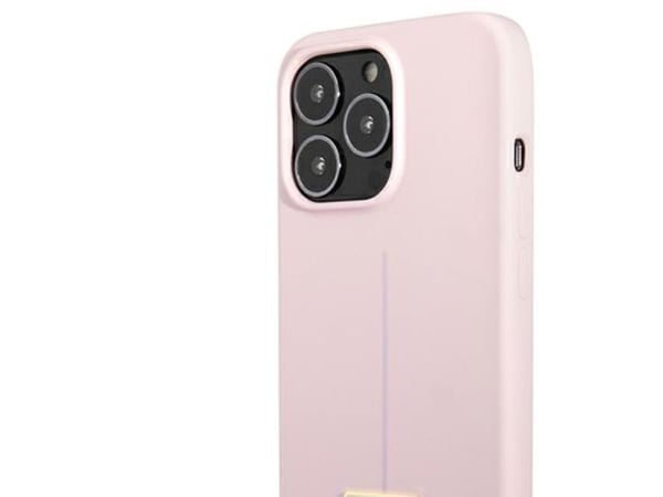 Guess GUHCP13XSLTGU iPhone 13 Pro Max 6.7 tuuman violetti/violetti kiinteä silikonikolmio