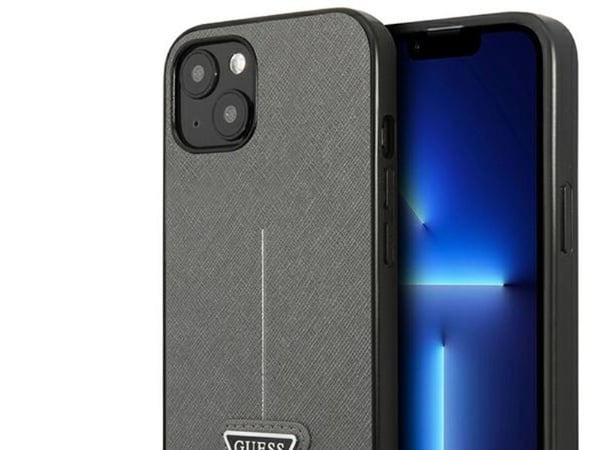 Deklas GUESS GUHCP13SPSATLG till iPhone 13 mini 5,4" hårdskal saffianotriangle logo