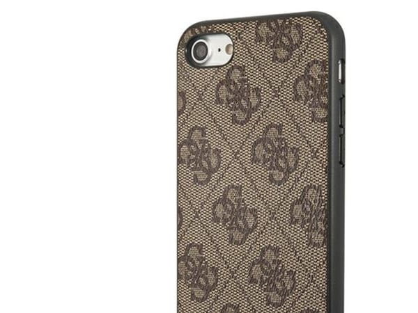 Guess GUHCI8G4GFBR Apple iPhone SE 2022 / 2020/ 7 / 8 brun hårt skal 4G Metal Gold Logo