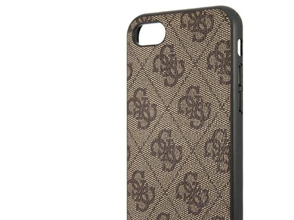 Guess GUHCI8G4GFBR Apple iPhone SE 2022 / 2020/ 7 / 8 brun hårt skal 4G Metal Gold Logo