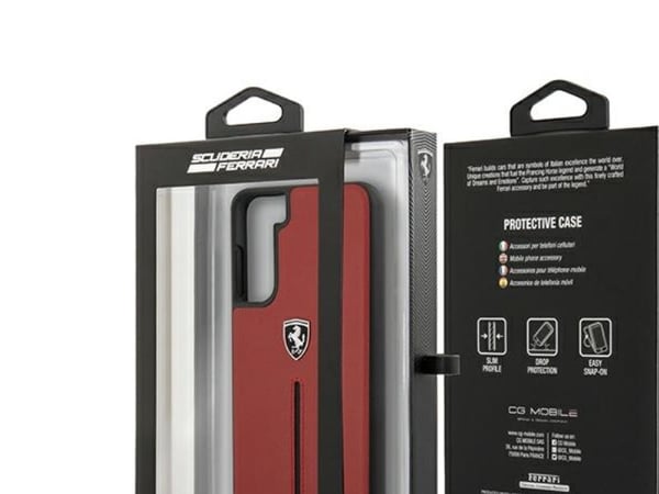 Ferrari FEOSIHCS21MRE S21+ G996 rød hardcase Off Track lær/nylonstripe