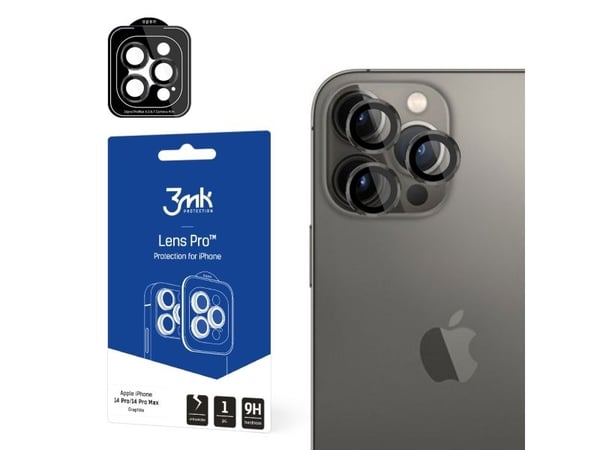 3MK Lens Protection Pro, iPhone 14 Pro/14 Pro Max, grafit, 1 styck