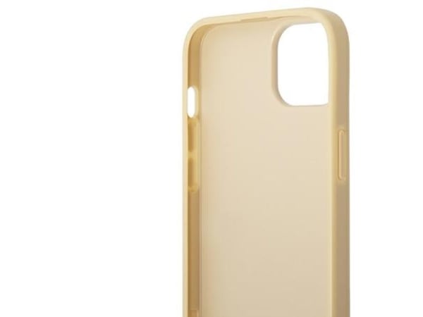 GUESS GUHCP14MHGGSHD hårt skal med glitter script för iPhone 14 Plus / 15 Plus 6.7" gold/gold