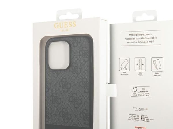 Guess GUHCP14XG4GLGR Apple iPhone 14 Pro Max 6,7" hårt skal grå 4G Stripe Collection