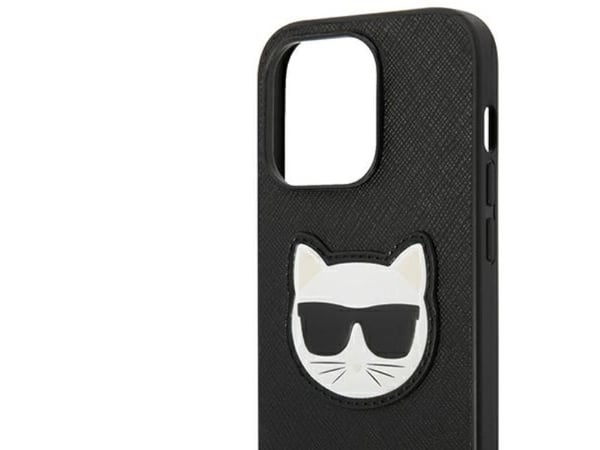 Karl Lagerfeld KLHCP14LSAPCHK iPhone 14 Pro 6,1" hårt skydd, svart Saffiano Choupette Head Patch