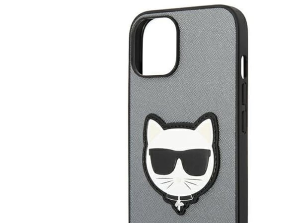 Karl Lagerfeld KLHCP14MSAPCHG iPhone 14 Plus 6.7" kovakotelo hopea/hopea Saffiano Choupette Head Patch
