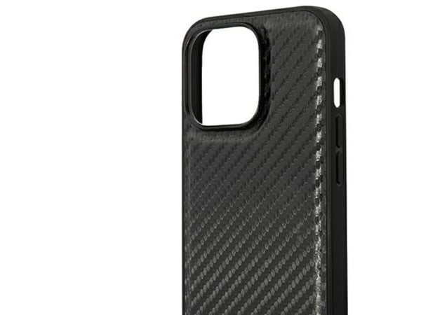 partnertele Originalt frontpaneldeksel BMW BMHCP14L22NBCK for iPhone 14 Pro (karbondeksel nederst horisontal blå linje og trykt logo / svart)