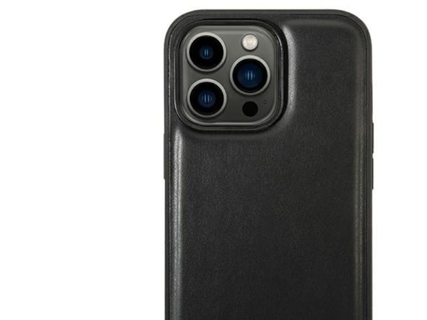 Veske BMW BMHMP14L22PTDK iPhone 14 Pro 6.1 svart / svart Lærforsegling Tricolor Magsafe