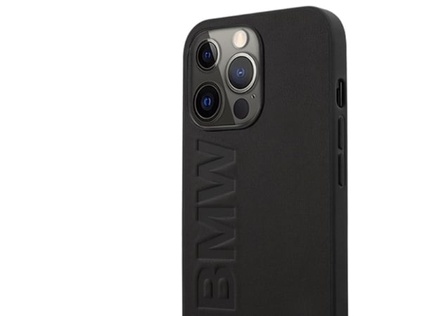 partnertele Original BMW frontpaneldeksel BMHMP14LSLLBK for iPhone 14 Pro (Hot Stamp og Metal Logo + MAG / Black)